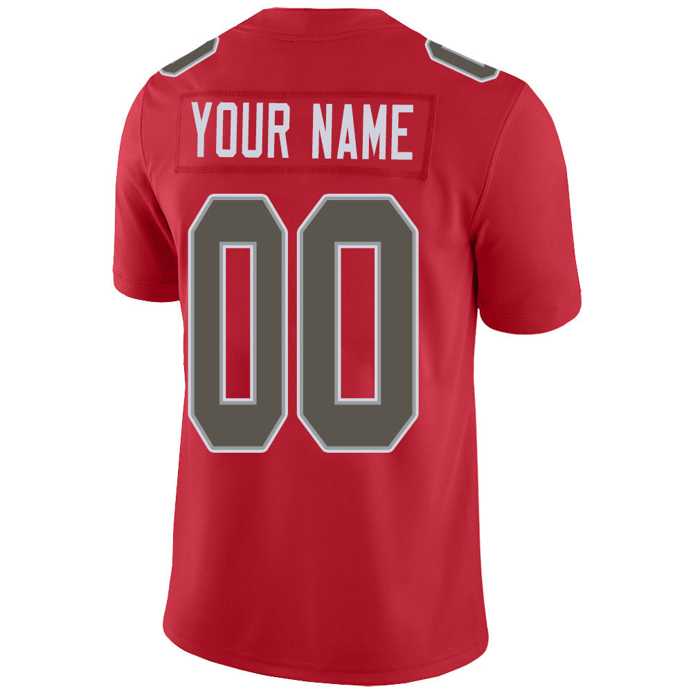 Custom red football jersey back view | GameDay Jerseys