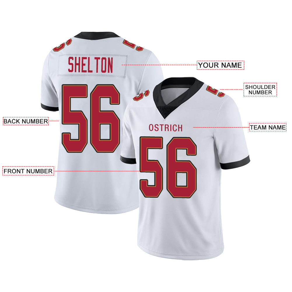 Custom white football jersey front view | GameDay Jerseys