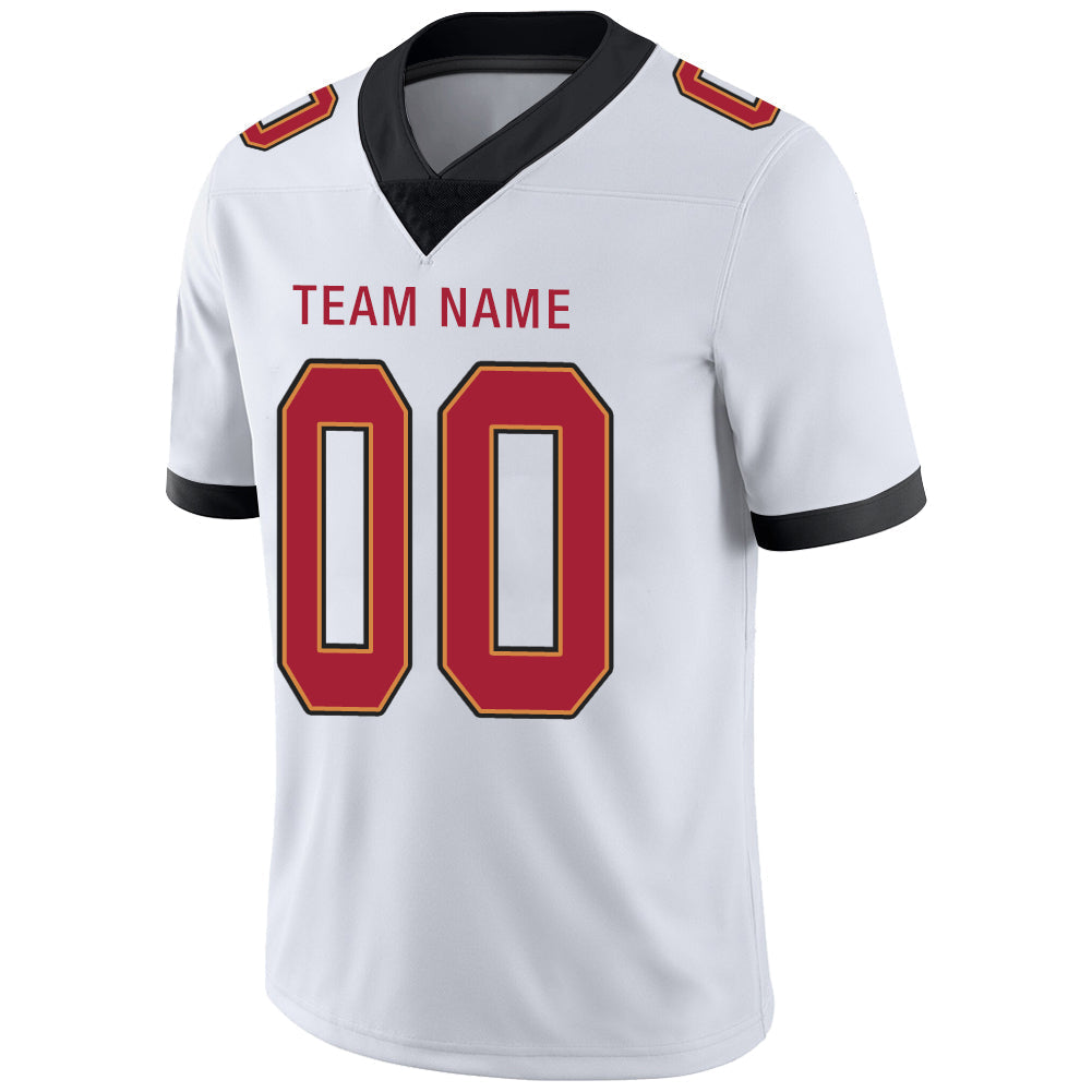 Custom white football jersey detail | GameDay Jerseys
