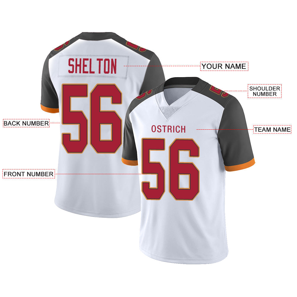 Custom white football jersey front view | GameDay Jerseys