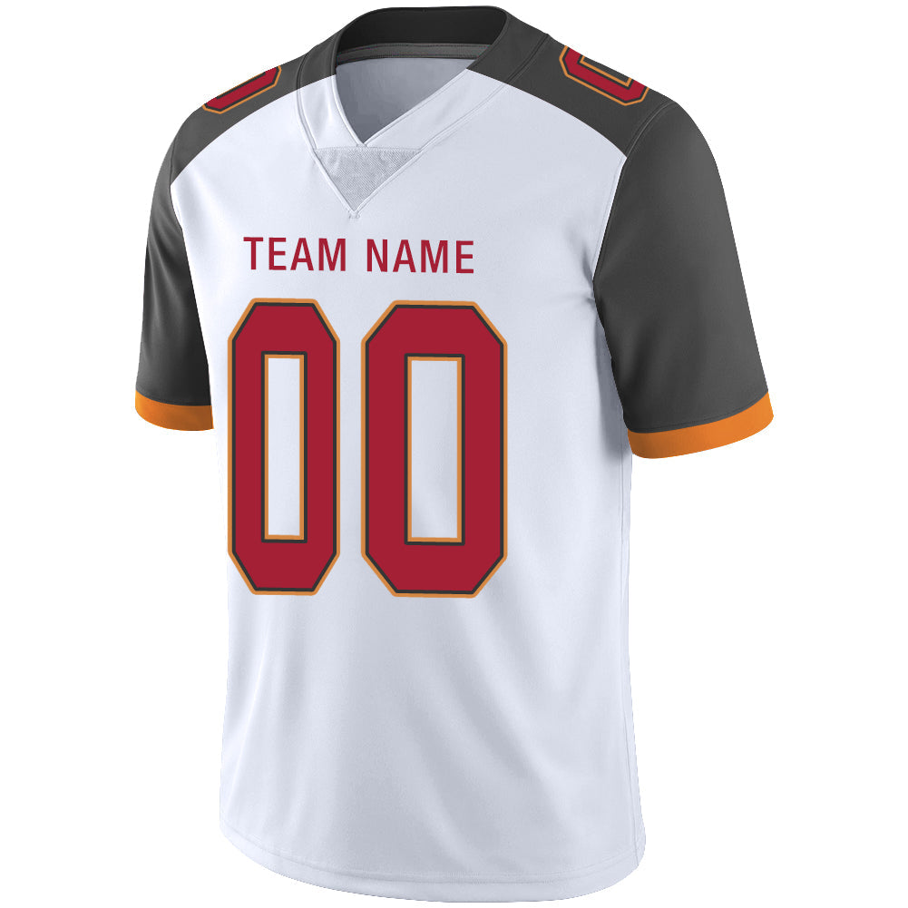 Custom white football jersey detail | GameDay Jerseys