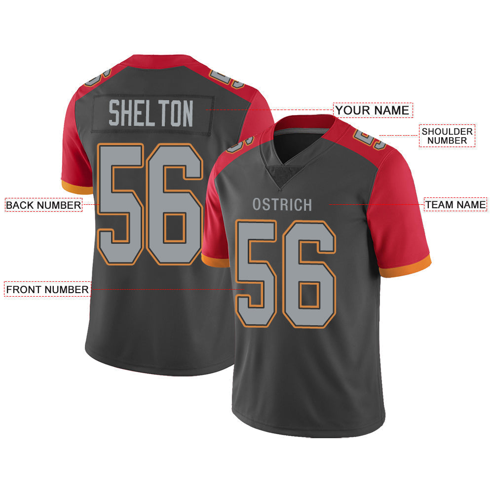 Custom black football jersey front view | GameDay Jerseys