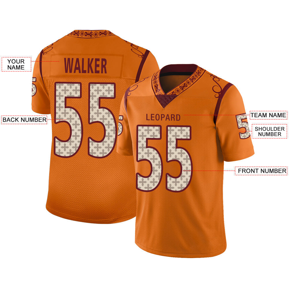 Custom gold football jersey front view | GameDay Jerseys