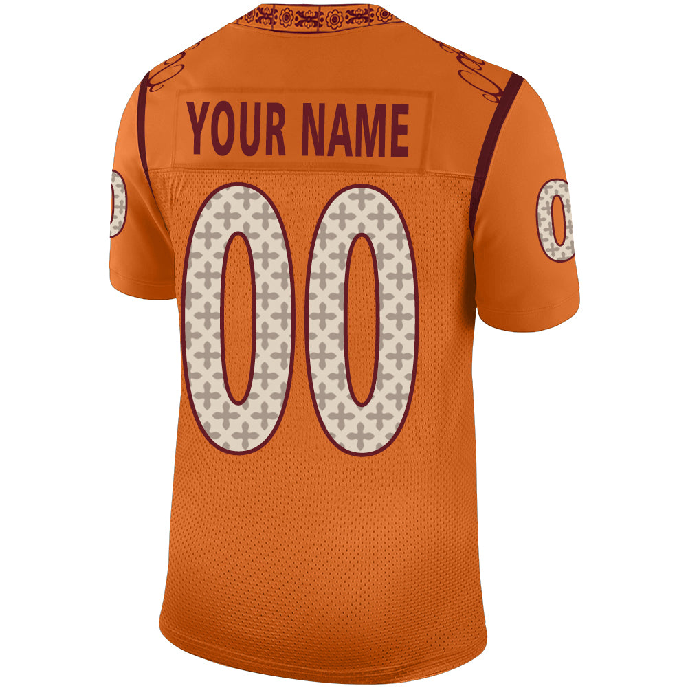Custom gold football jersey back view | GameDay Jerseys