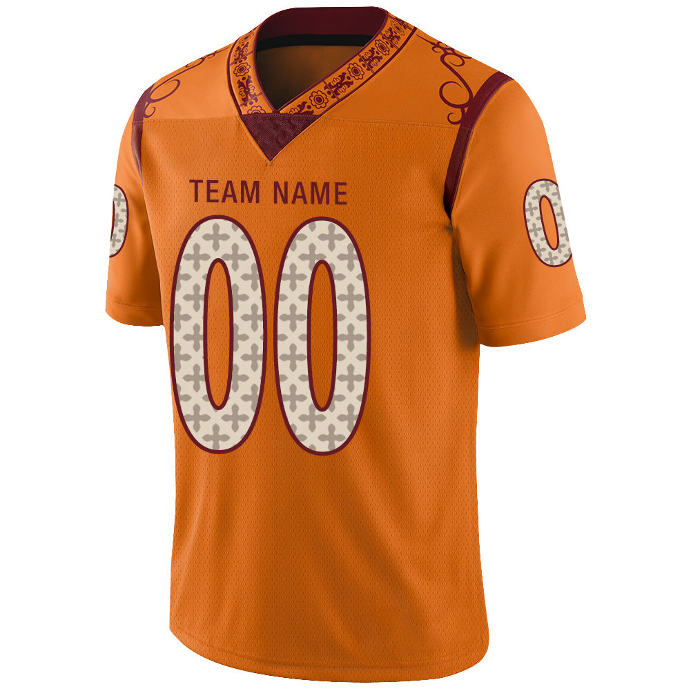 Custom gold football jersey detail | GameDay Jerseys