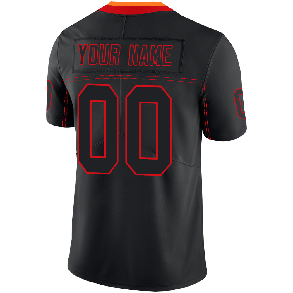 Custom black football jersey back view | GameDay Jerseys
