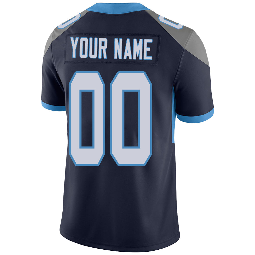 Custom navy football jersey back view | GameDay Jerseys