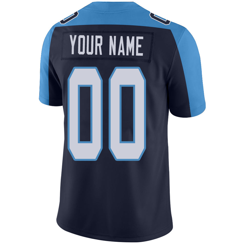 Custom navy football jersey back view | GameDay Jerseys