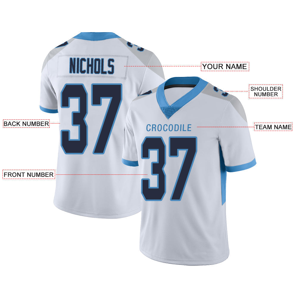 Custom white football jersey front view | GameDay Jerseys