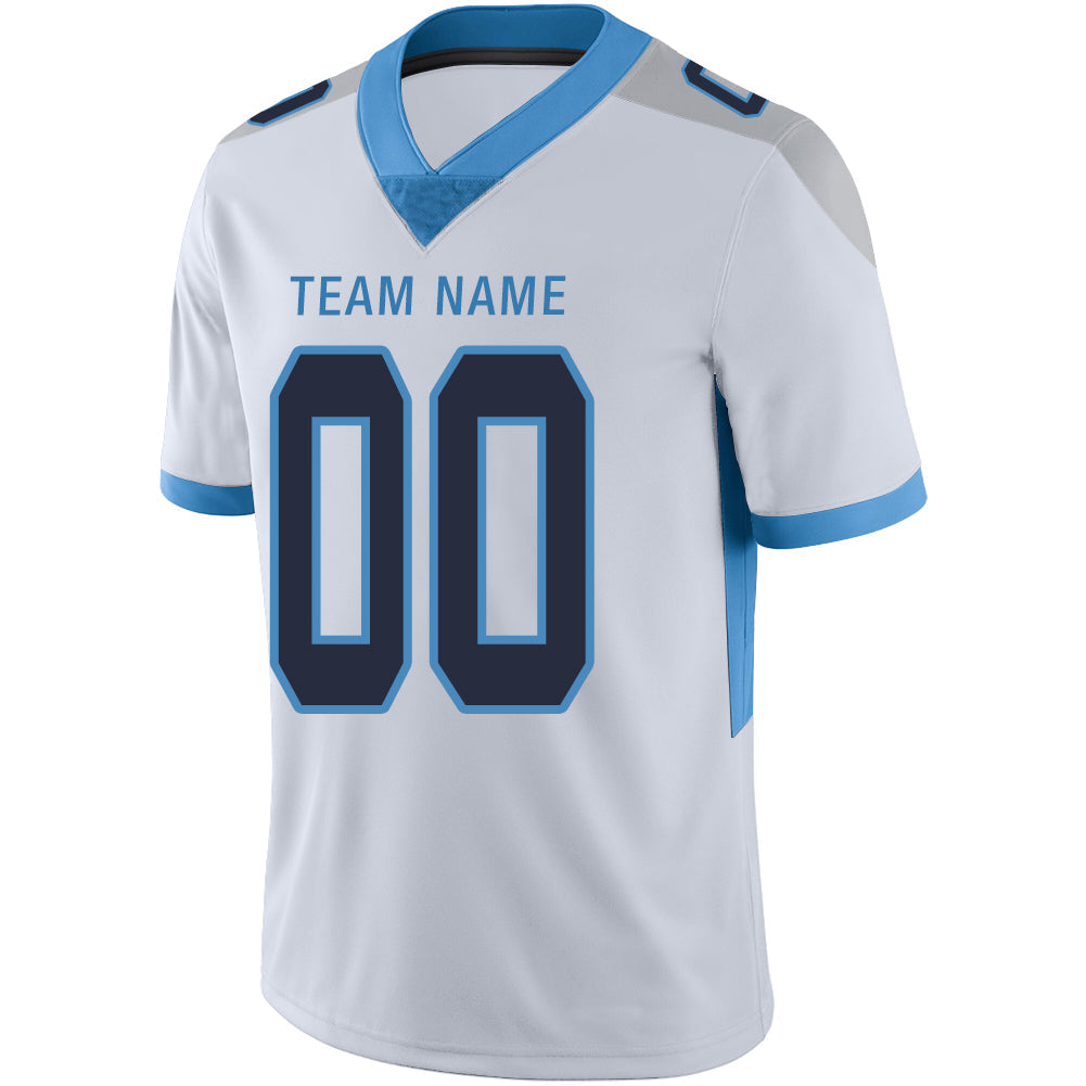 Custom white football jersey detail | GameDay Jerseys
