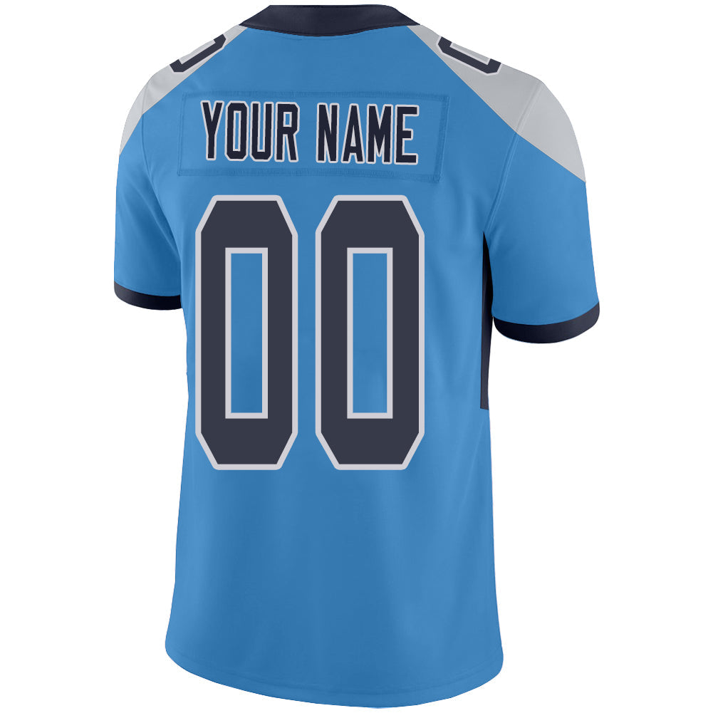 Custom blue football jersey back view | GameDay Jerseys