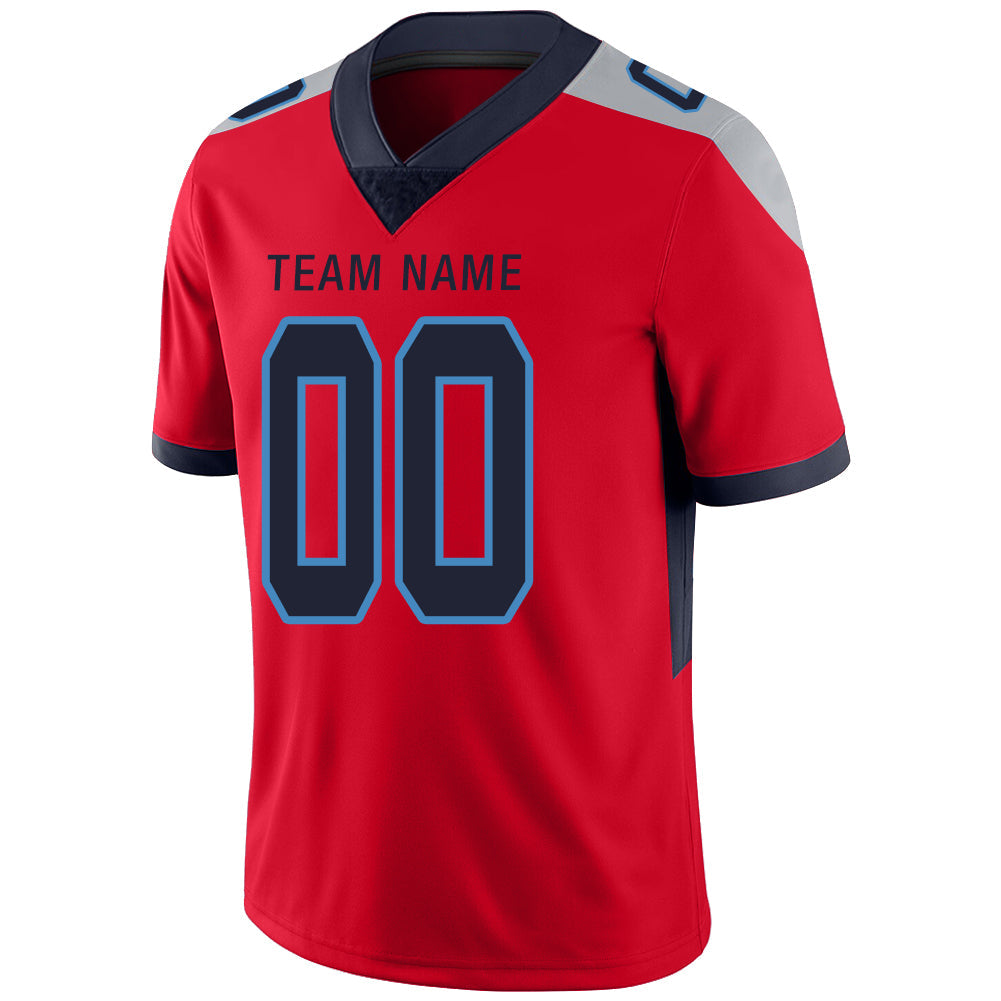 Custom red football jersey detail | GameDay Jerseys