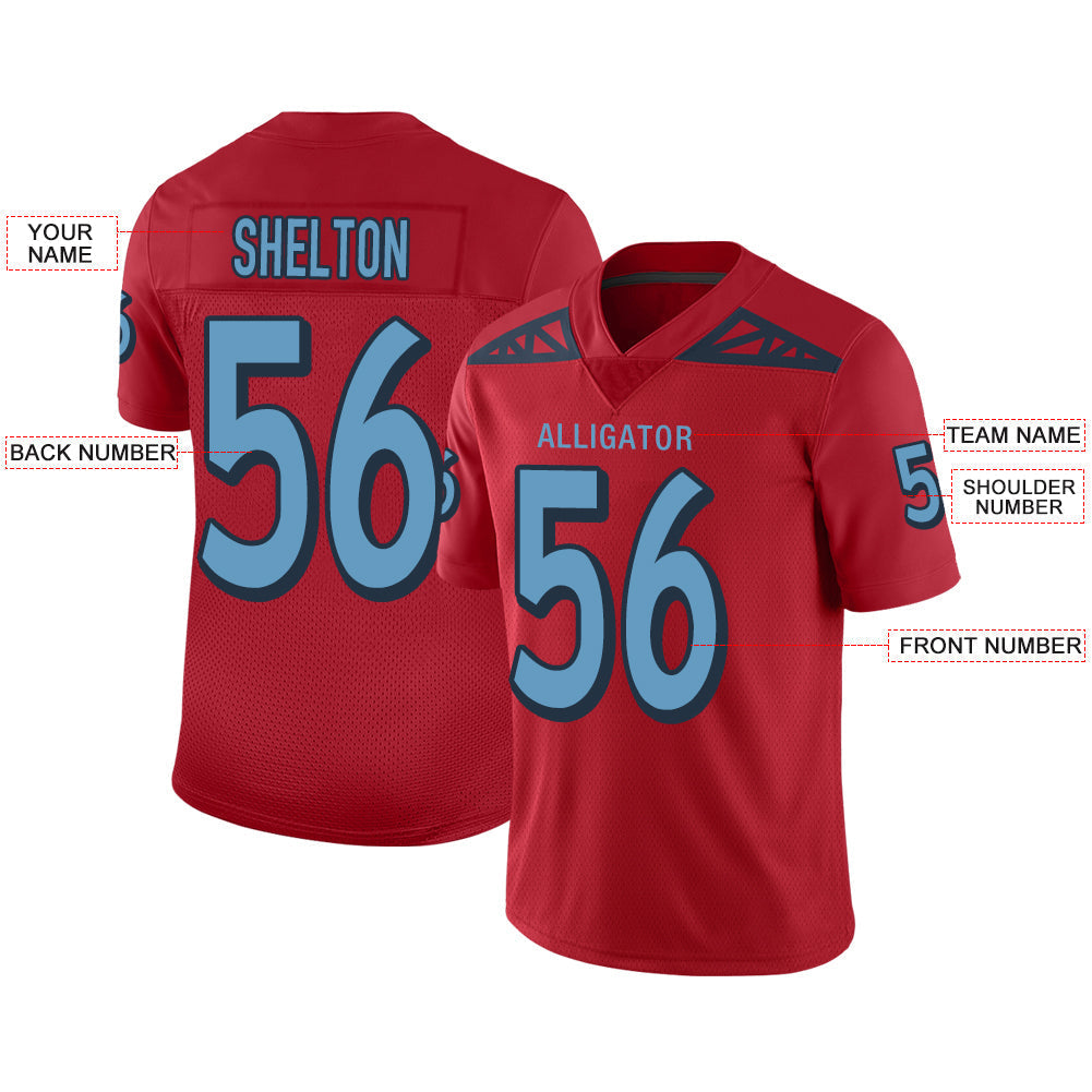 Custom red football jersey front view | GameDay Jerseys