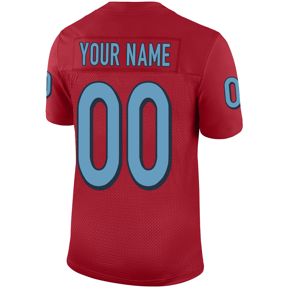Custom red football jersey back view | GameDay Jerseys