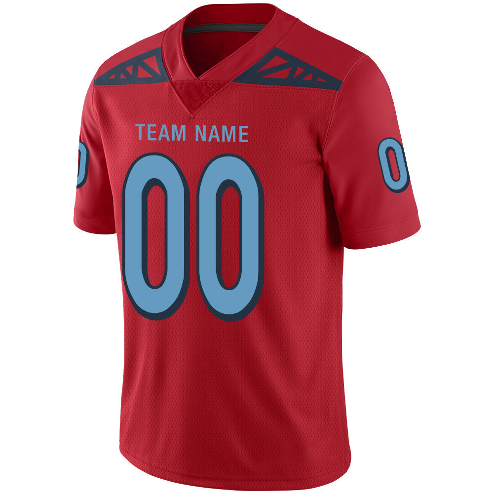 Custom red football jersey detail | GameDay Jerseys
