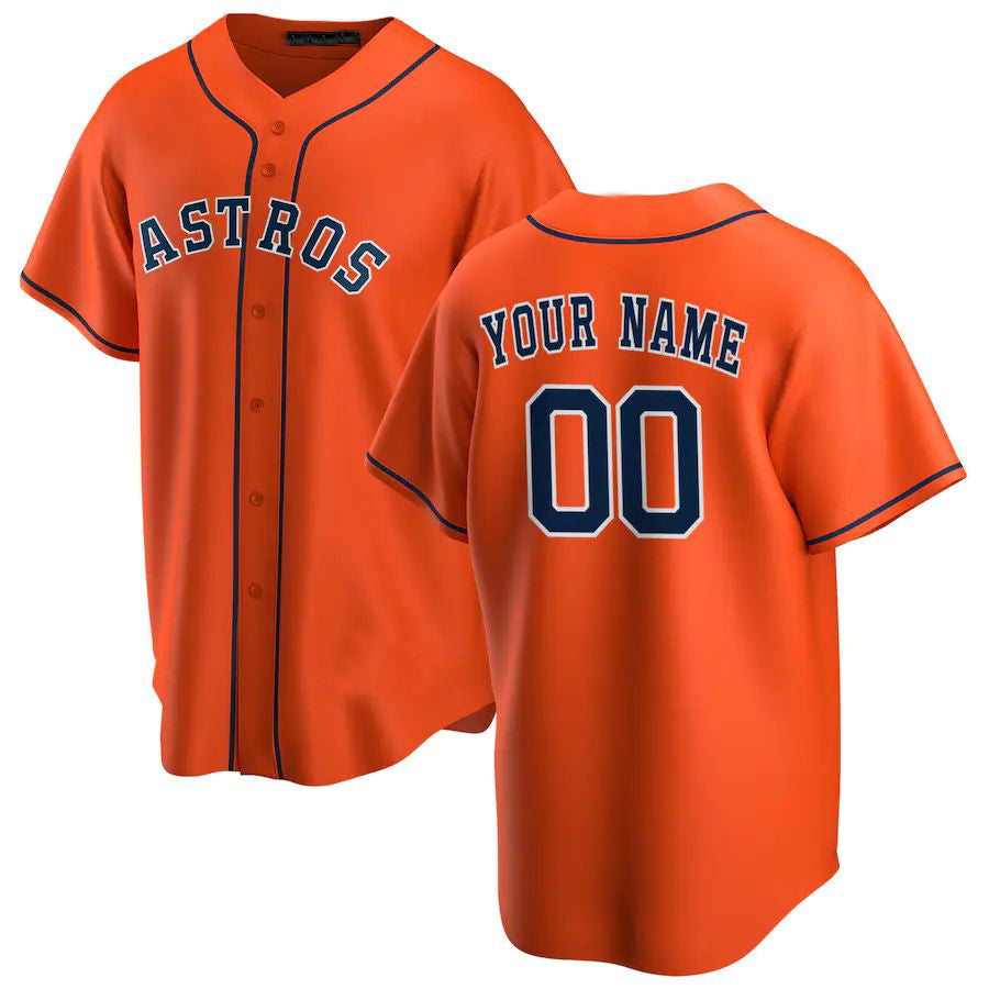 Custom orange baseball jersey front view | GameDay Jerseys