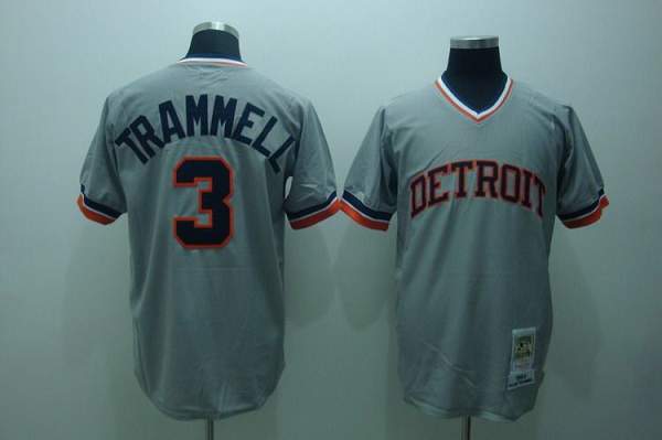 Custom Fan-Made Alan Trammell Detroit Tigers #3 Grey Throwback Baseball Jersey