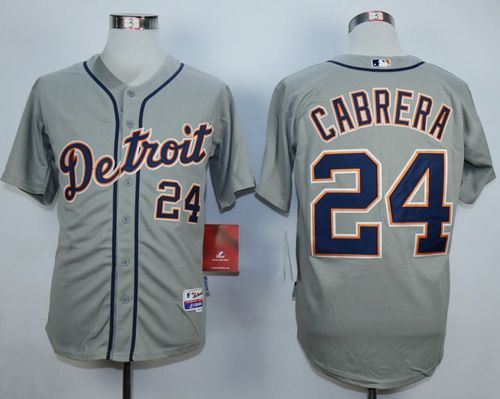 Custom Fan-Made Miguel Cabrera Detroit Tigers #24 Grey Baseball Jersey