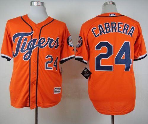 Custom Fan-Made Miguel Cabrera Detroit Tigers #24 Orange Baseball Jersey