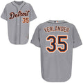Custom Fan-Made Justin Verlander Detroit Tigers #35 Grey Baseball Jersey