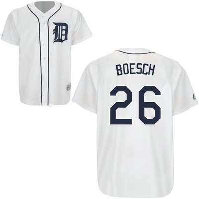 Custom Fan-Made Brennan Boesch Detroit Tigers #26 White Baseball Jersey