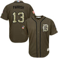 Custom Fan-Made Lance Parrish Detroit Tigers #13 Green Service Edition Baseball Jersey