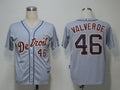 Custom Fan-Made Jose Valverde Detroit Tigers #46 Grey Baseball Jersey