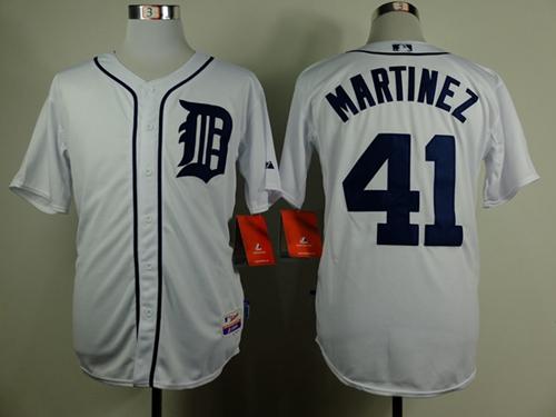 Custom Fan-Made Victor Martinez Detroit Tigers #41 White Baseball Jersey