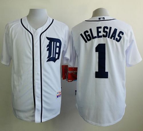Custom Fan-Made Jose Iglesias Detroit Tigers #1 White Baseball Jersey