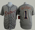 Custom Fan-Made Jose Iglesias Detroit Tigers #1 Grey Baseball Jersey