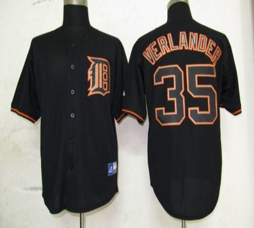 Custom Fan-Made Justin Verlander Detroit Tigers #35 Black Baseball Jersey