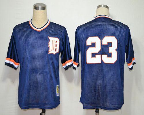 Custom Fan-Made Kirk Gibson Detroit Tigers #23 Blue Throwback Baseball Jersey