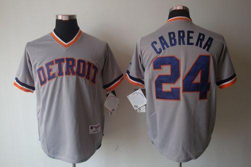 Custom Fan-Made Miguel Cabrera Detroit Tigers #24 Grey 1970 Throwback Turn Back Clock Edition Baseball Jersey