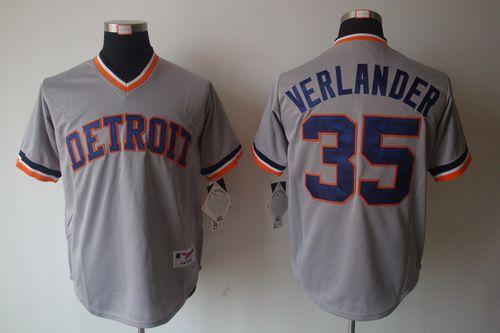 Custom Fan-Made Justin Verlander Detroit Tigers #35 Grey 1970 Throwback Turn Back Clock Edition Baseball Jersey