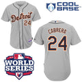 Custom Fan-Made Miguel Cabrera Detroit Tigers #24 Grey 2012 Baseball Jersey