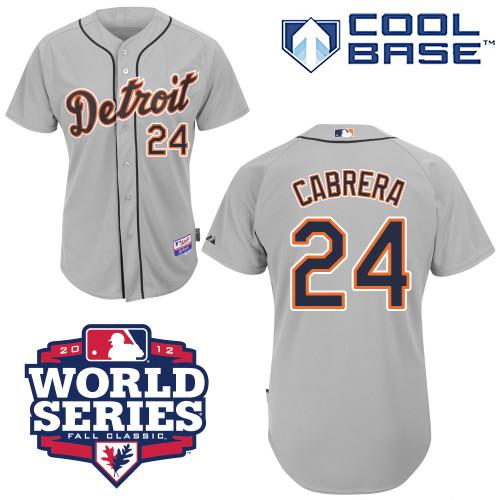 Custom Fan-Made Miguel Cabrera Detroit Tigers #24 Grey 2012 Baseball Jersey