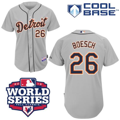 Custom Fan-Made Brennan Boesch Detroit Tigers #26 Grey 2012 Baseball Jersey