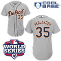 Custom Fan-Made Justin Verlander Detroit Tigers #35 Grey 2012 Baseball Jersey