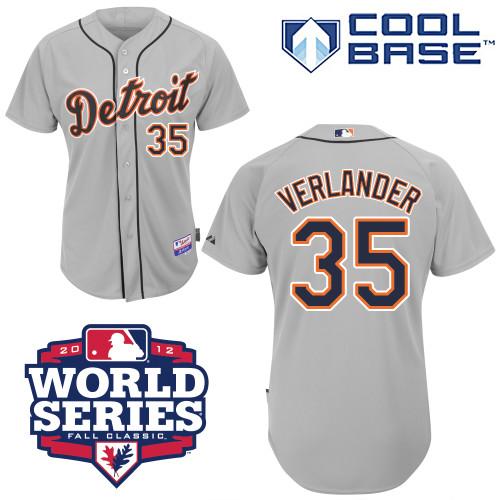 Custom Fan-Made Justin Verlander Detroit Tigers #35 Grey 2012 Baseball Jersey