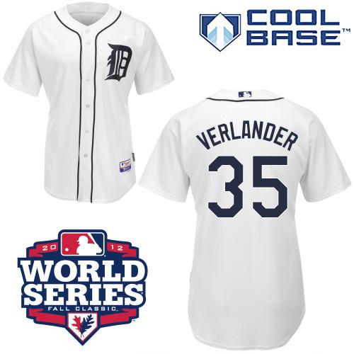 Custom Fan-Made Justin Verlander Detroit Tigers #35 White 2012 Baseball Jersey
