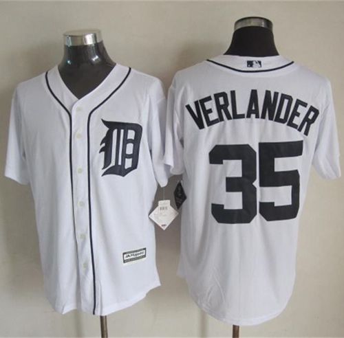 Custom Fan-Made Justin Verlander Detroit Tigers #35 White Baseball Jersey