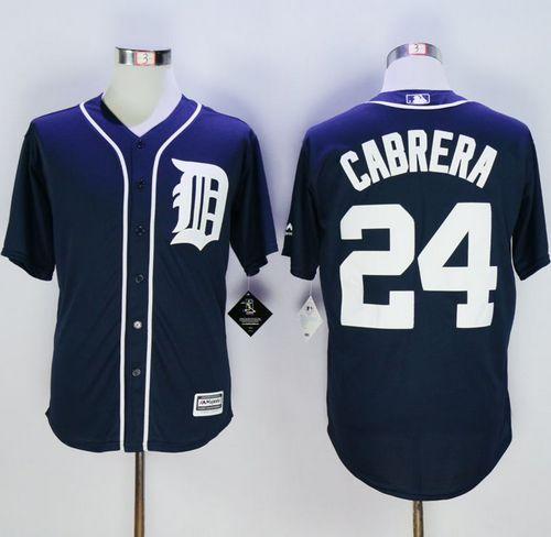 Custom Fan-Made Miguel Cabrera Detroit Tigers #24 Blue Baseball Jersey