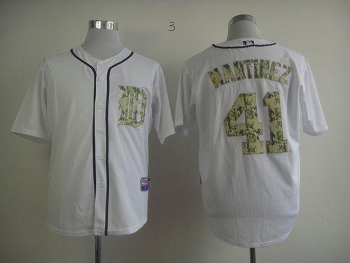Custom Fan-Made Victor Martinez Detroit Tigers #41 White USMC Baseball Jersey