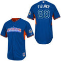 Custom Fan-Made Prince Fielder Detroit Tigers #28 Blue 2013 All-Star Edition Baseball Jersey