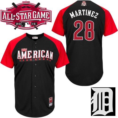 Custom Fan-Made Martinez Detroit Tigers #28 Black 2015 All-Star Edition Baseball Jersey