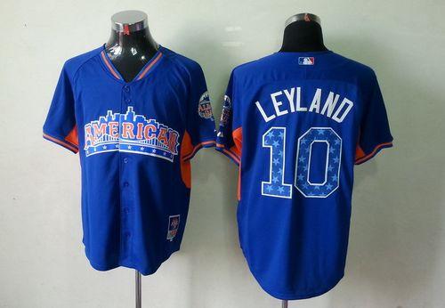 Custom Fan-Made Jim Leyland Detroit Tigers #10 Blue 2013 All-Star Edition Baseball Jersey