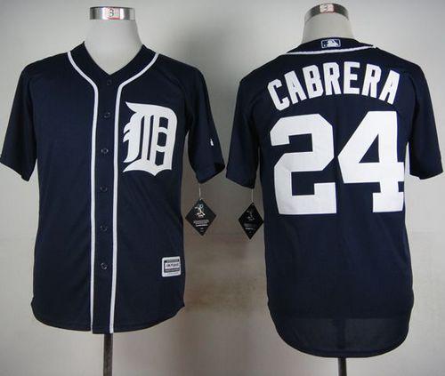 Custom Fan-Made Miguel Cabrera Detroit Tigers #24 Blue Baseball Jersey