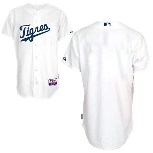Custom Fan-Made Los Tigres" White Detroit Tigers Baseball Jersey Detroit Tigers White Baseball Jersey