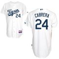 Custom Fan-Made Miguel Cabrera HomeLos Tigres" Detroit Tigers #24 White Baseball Jersey
