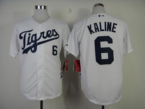 Custom Fan-Made Al Kaline Los Tigres" Detroit Tigers #6 White Baseball Jersey